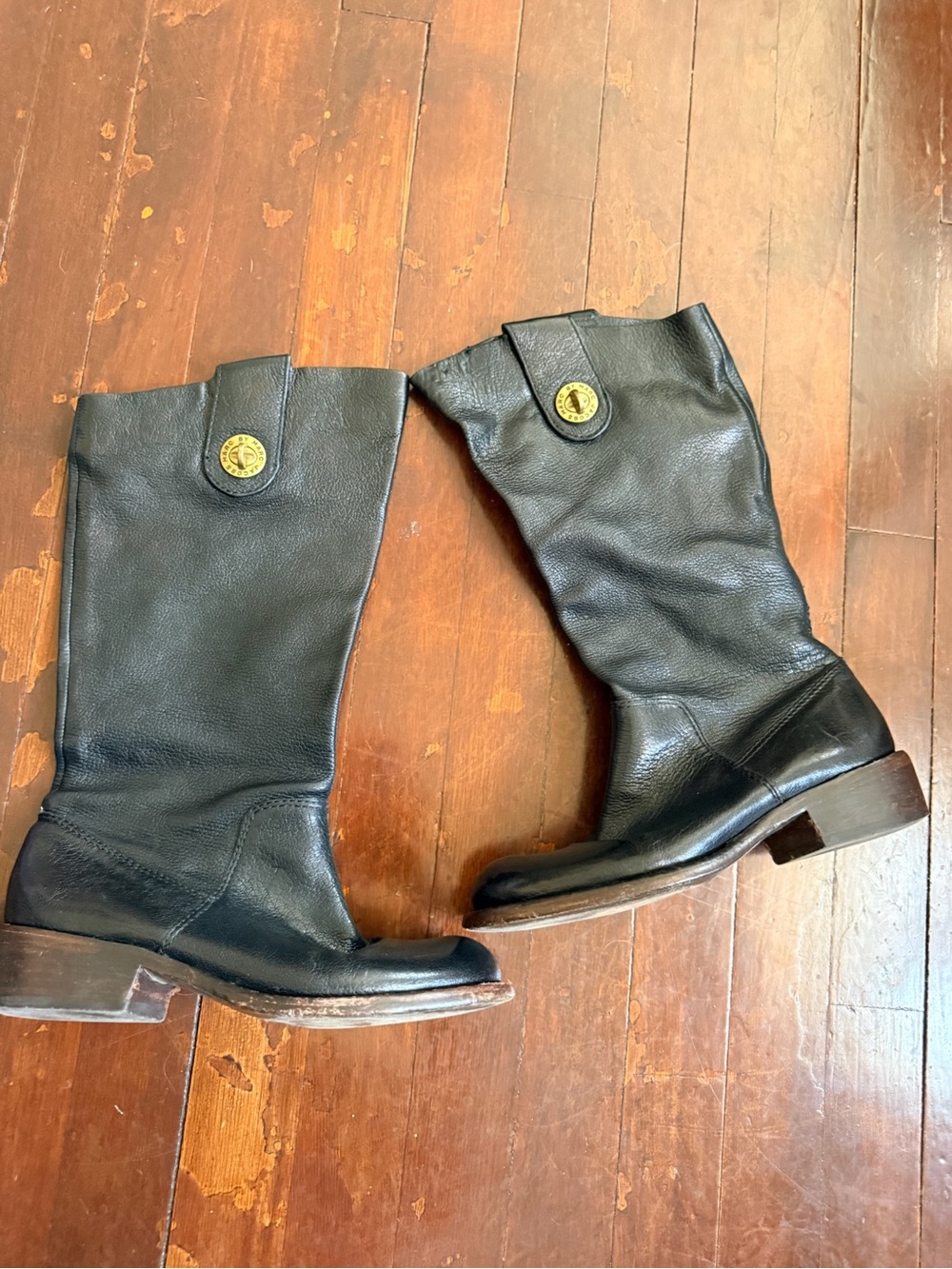 Marc by Marc Jacobs Black Leather Mid-Calf Heeled Boots